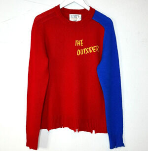 Sandrine Rose The Outsider Cashmere Blend Oversized Sweater Distressed XS NWT